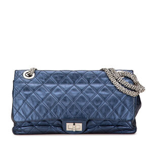Pre-Loved Chanel Metallic Quilted Aged Calfskin Reissue 2.55 Double Flap 227